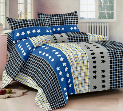 70% OFF on Ahmedabad Cotton Cotton Geometric Double Bedsheet 1 double bedsheet, 2 pillow covers, Blue 70% OFF on Ahmedabad Cotton Cotton Geometric Double Bedsheet 1 double bedsheet, 2 pillow covers, Blue