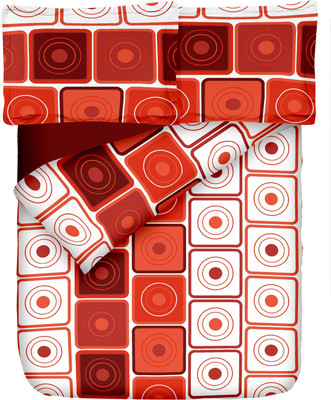 65% OFF on Ahmedabad Cotton Cotton Geometric Single Bedsheet 1 Bedsheet, 1 Pillow Cover, Orange