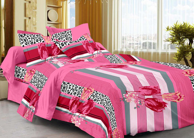 40% OFF on La Fleur Cotton Floral Double Bedsheet