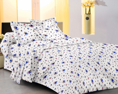 53% OFF on meSleep Cotton Floral Double Bedsheet