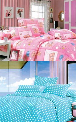 75% OFF on Fabhomes Polycotton Geometric Double King Bedsheet