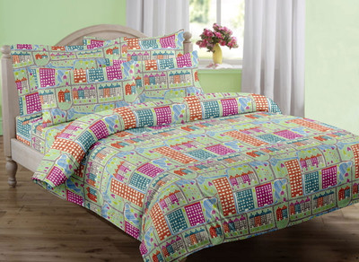 40% OFF on Qubz Cotton Printed Queen Bedsheet