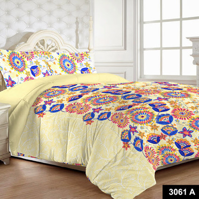 MYCK Cotton Floral Queen Bedsheet