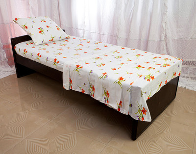 25% OFF on Tangia Cotton Floral Single Bedsheet