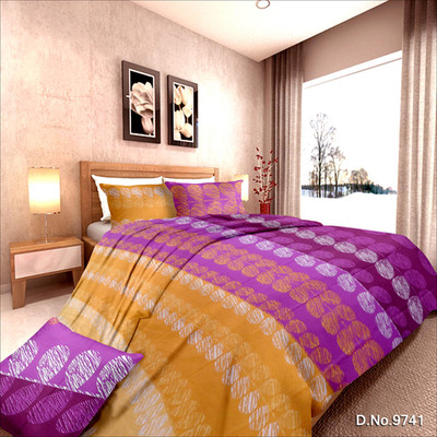 63% OFF on Urban Style Cotton Abstract Double Bedsheet 1 Bedsheet, 2 Pillow cover, Multicolor