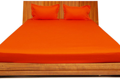 16% OFF on Misr Cotton Plain Queen sized Double Bedsheet