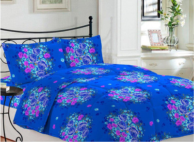 Bombay Dyeing Cotton Printed Single Bedsheet 1 Pillow Cover, 1 Bedsheet