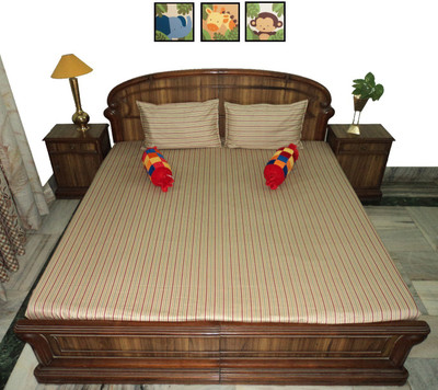 61% OFF on Amita Home Furnishing Satin Striped Single Fitted Bedsheet