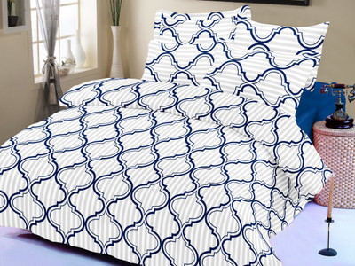 25% OFF on Caps Satin Self Design Double Bedsheet