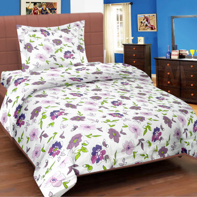 50% OFF on Cortina Cotton Floral Single Bedsheet 1 Sigle Bed sheet, 1 Pillow Cover, Multicolour