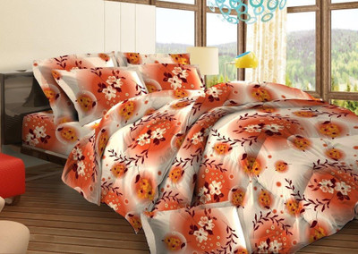 4% OFF on Bombay Dyeing Polycotton Printed Single Bedsheet