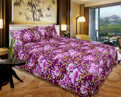 63% OFF on Floor Fashion Cotton Abstract Double Bedsheet 1 Double Bedsheet, 2 Pillow Covers, Multicolor