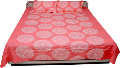64% OFF on Sheetal Cotton Self Design Double Fitted Bedsheet
