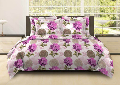 31% OFF on Bombay Dyeing Cotton Floral Double Bedsheet 1Double Bedsheet, 2Pillow Cover, Pink