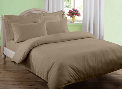 15% OFF on Qubz Cotton Solid Double King Bedsheet