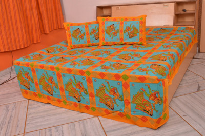 52% OFF on Furry Cotton Printed Double Bedsheet