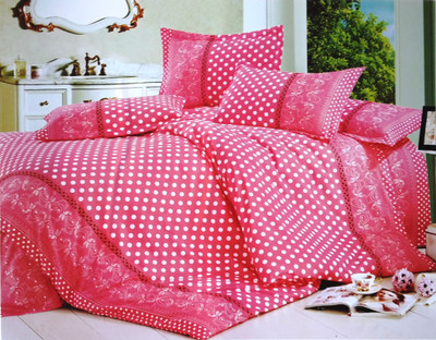 54% OFF on Solitaire Polycotton Polka Double Bedsheet