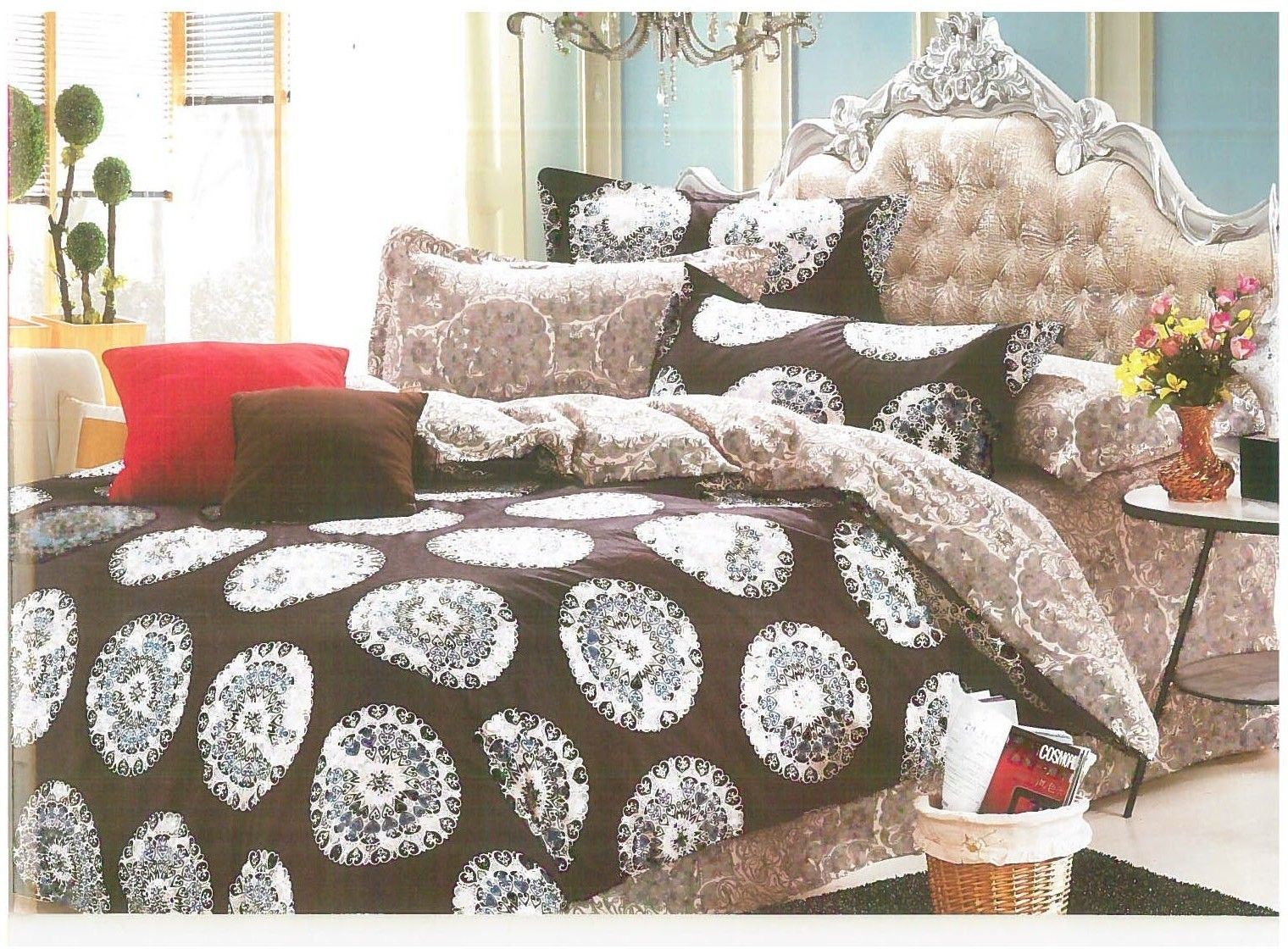 24% OFF on Ross Luxury Living Cotton Abstract Double Bedsheet