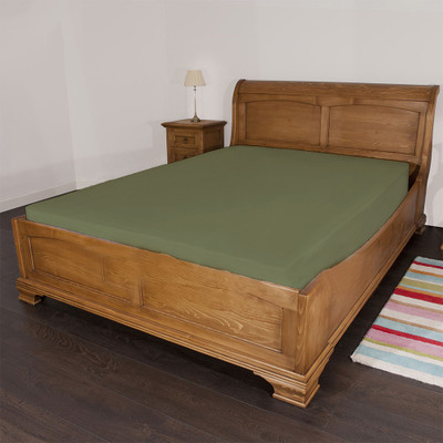 27% OFF on Misr Cotton Solid Single Fitted Bedsheet