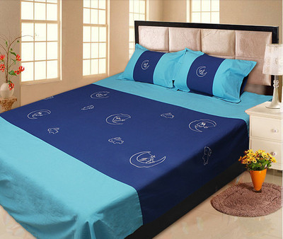37% OFF on Lullabies By Sukuma Cotton Solid Double King Bedsheet