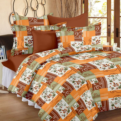 70% OFF on Ahmedabad Cotton Cotton Floral Single Bedsheet 1 Single Bedsheet & 1 Pillow Cover, Brown