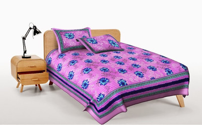58% OFF on Buyclues Cotton Printed Double Bedsheet