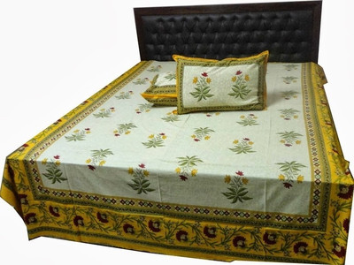 62% OFF on Bazarvilla Cotton Floral Double Bedsheet