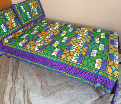 66% OFF on JR Print Cotton Floral Single Bedsheet 1 Bedsheet, 2 Pillowcover, Multicolor