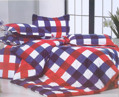 51% OFF on Solitaire Polycotton Checkered Double Bedsheet
