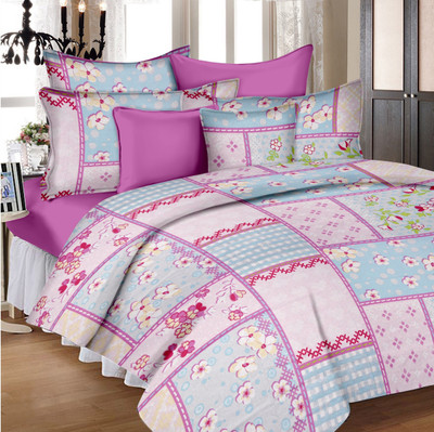 77% OFF on Ahmedabad Cotton Cotton Floral Single Bedsheet 1 Single Bedsheet & 1 Pillow Cover, Pink