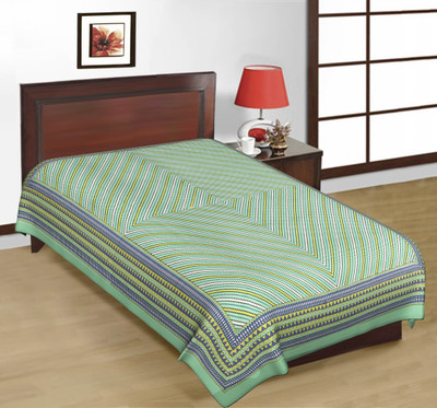 65% OFF on Kismat Collection Cotton Printed Single Bedsheet 1 Bedsheet, Green