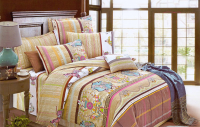 22% OFF on Ross Luxury Living Cotton Striped Double Bedsheet