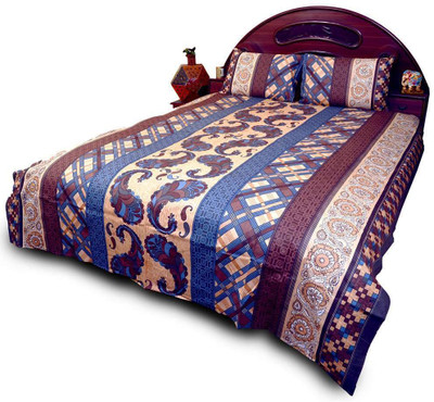 50% OFF on Textile India Cotton Floral Double Fitted Bedsheet
