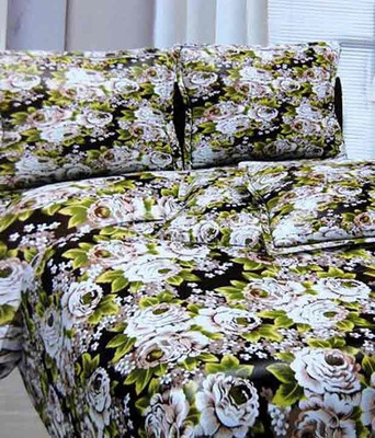 40% OFF on PHM Polycotton Floral Double Bedsheet