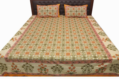 57% OFF on Buy Clues Cotton Floral Double Bedsheet