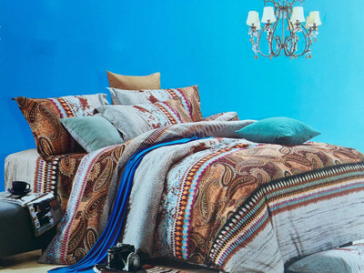 39% OFF on RS7 Polycotton Paisley Double Bedsheet 1 Bedsheet, 2 Pillow Covers, Multicolor