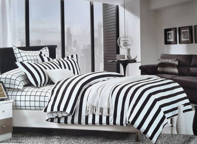 54% OFF on Reliable Polycotton Striped Double Bedsheet