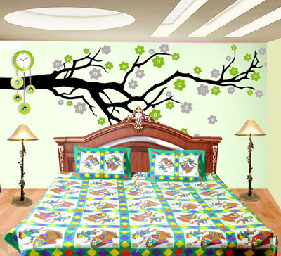 54% OFF on Unnati Cotton Printed Double Fitted Bedsheet