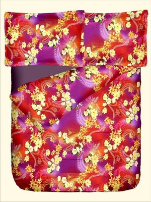 47% OFF on RR Textile House Cotton, Satin Printed King Bedsheet 1Bedsheet, 2PillowCover, Green