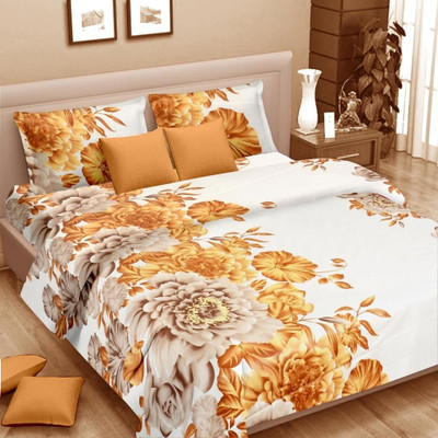 50% OFF on Vorhang Satin Floral Double Bedsheet 1 Bedsheet, 2 Pillow Covers, Multicolor
