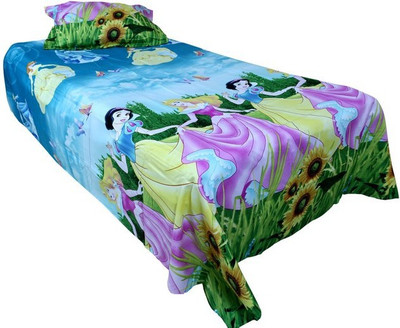 45% OFF on By vikon's Polycotton 3D Printed Single Bedsheet 1 Pillow, 1 Bedsheet, Multicolor