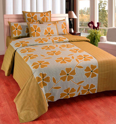 66% OFF on Zesture Cotton Floral Queen Bedsheet