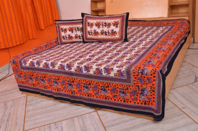 60% OFF on Bedsheet Bazaar Cotton Printed Double Bedsheet