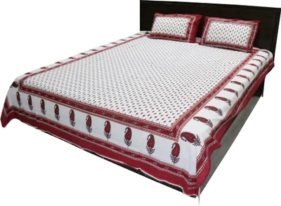 62% OFF on Buy Clues Cotton Paisley Double Bedsheet