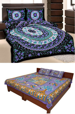 56% OFF on Rangasthali Cotton Printed Double Bedsheet