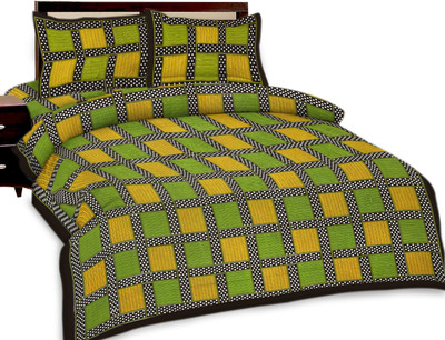 64% OFF on RajLaxmi Cotton Checkered Double Bedsheet