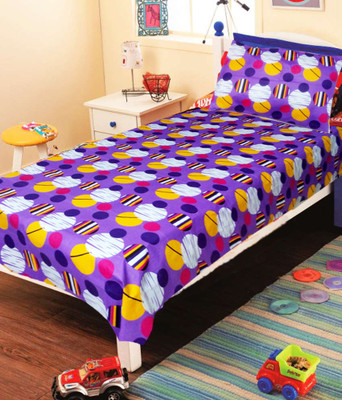 45% OFF on Homefab India Cotton Polka Single Bedsheet 1 Bedsheet, 1 Pillow Cover, Multicolor