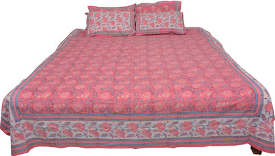 50% OFF on Chhipa Prints Cotton Printed Single Bedsheet 1 Bedsheet, Pink