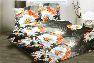 56% OFF on Komfort Linen Cotton Floral Double Bedsheet
