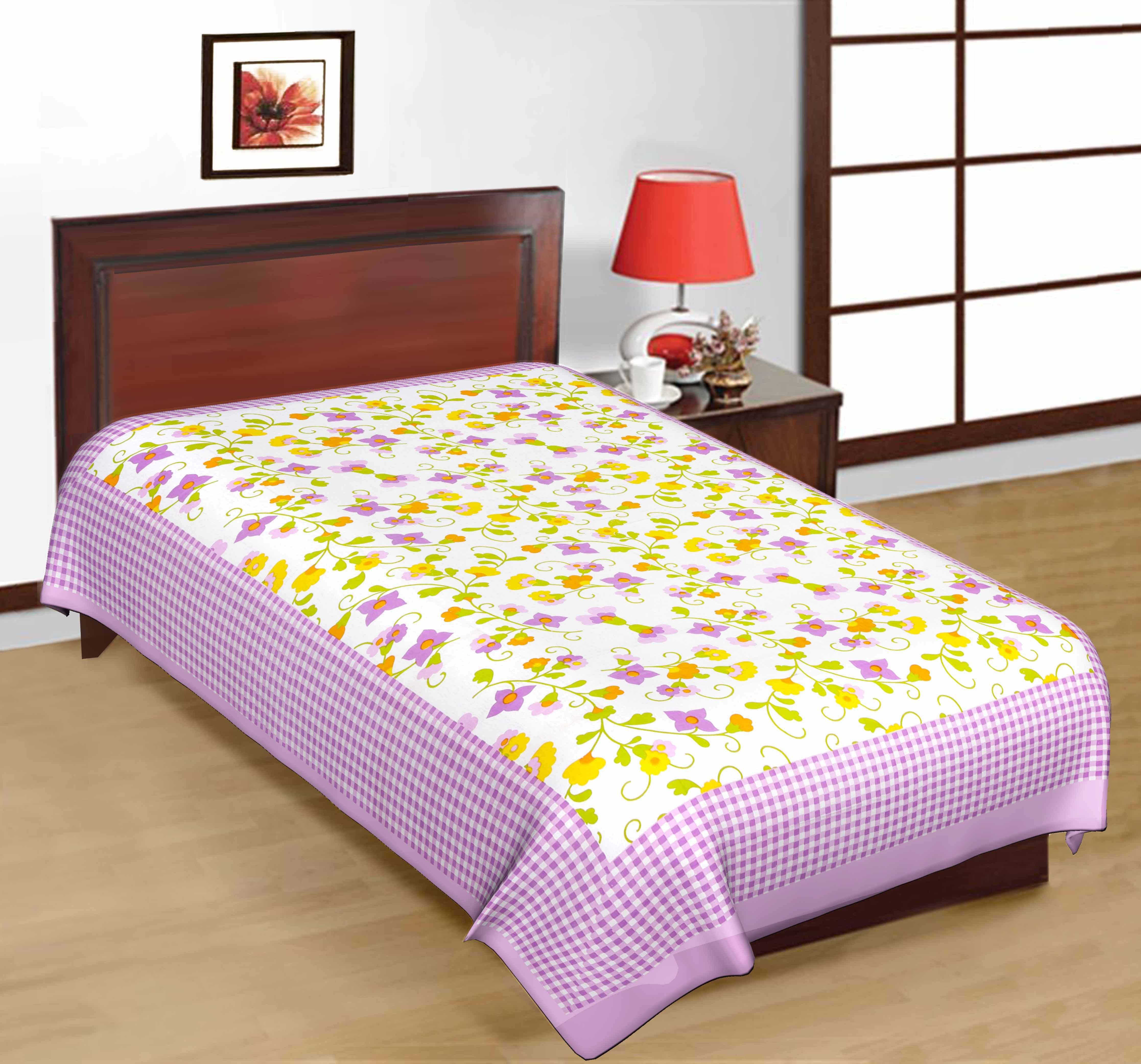 65% OFF on Shop Rajasthan Cotton Floral Single Bedsheet